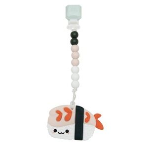 Loulou Lollipop Silicone Teether with Clip Shrimp Ebi Sushi